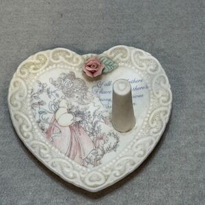 1994 Precious Moments Mother Heart Ring Holder Dish Enesco Jewelry Holder